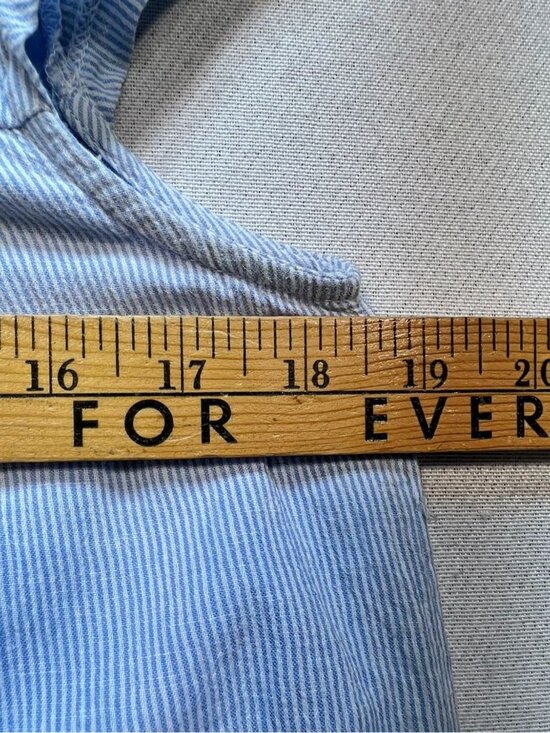 Maeve Womens Chrissy Embroidered Tunic Dress 2P Blue  Floral Yoke Striped Boho - Picture 7 of 12